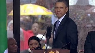 President Obama Speaks at a Memorial Service for Nelson Mandela