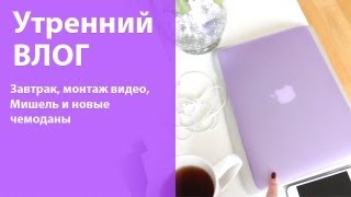 Утренний домашний влог: завтрак и монтаж видео, новые чемоданы, Мишель