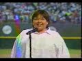Roseanne sings the National anthem