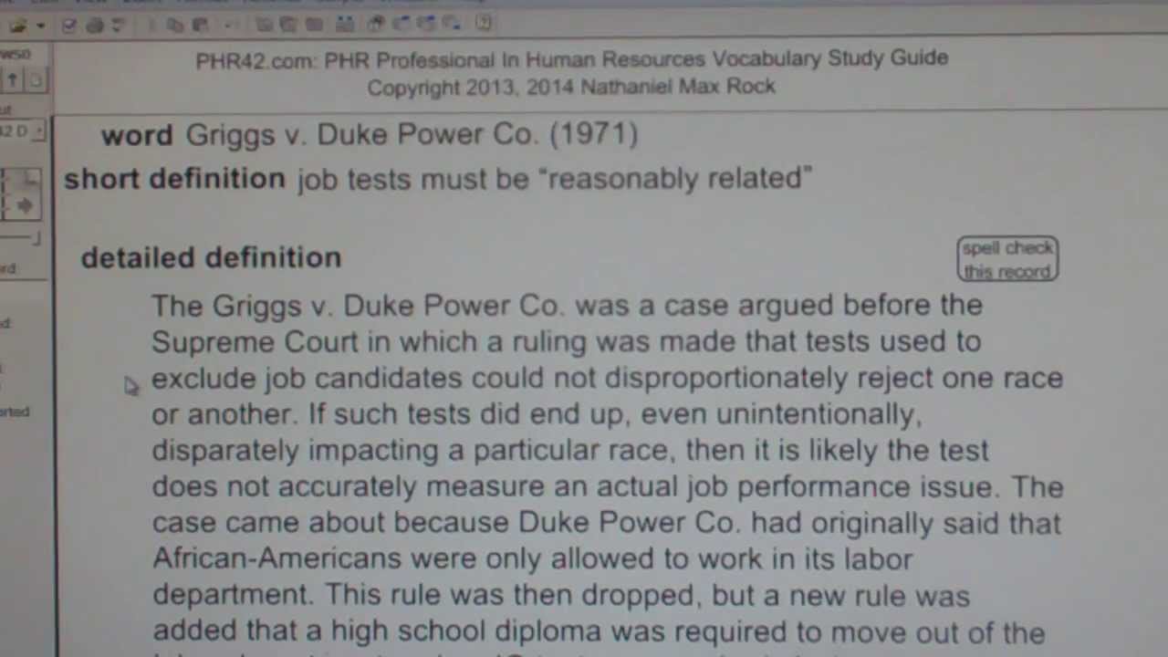 griggs v. duke power company which prohibits course hero