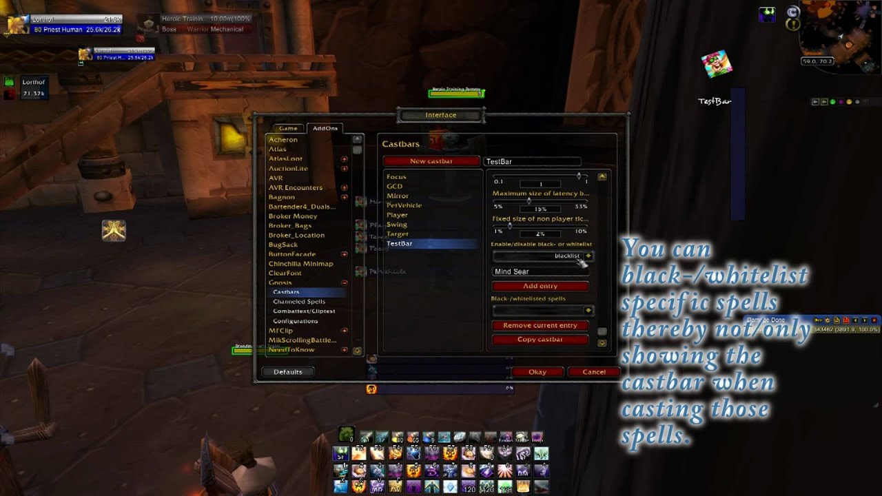Gnosis Castbars WoW Addon: First steps (v1.80) - YouTube