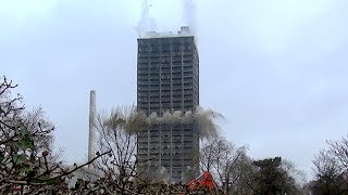 Sprengung AfE-Turm / Uniturm Frankfurt am Main inkl. Zeitlupe (02.02.2014)