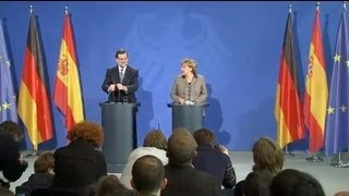 Rajoy aguanta el chaparrón del caso Bárcenas en casa de Ángela Merkel