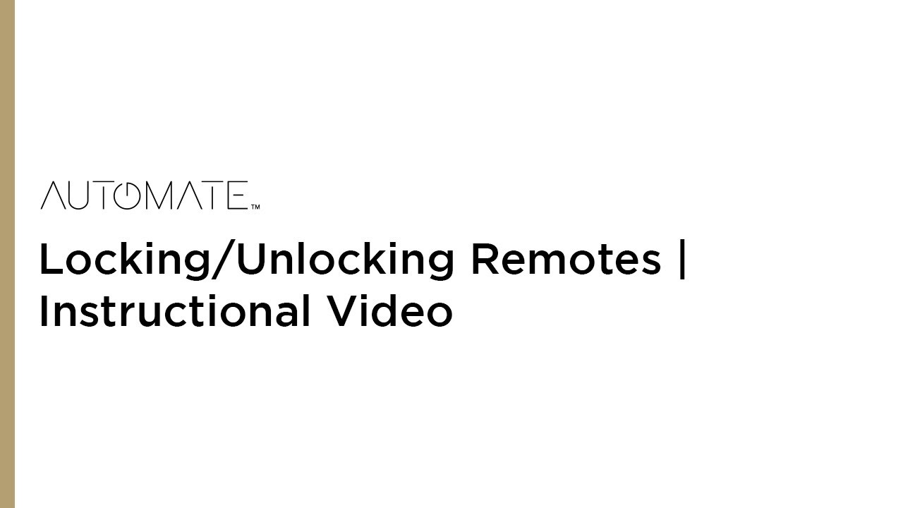 Locking/Unlocking Remote
