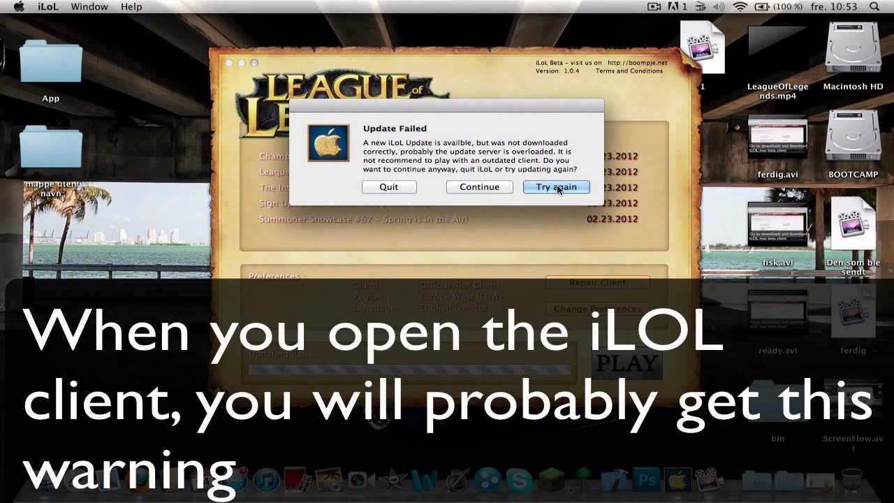 iLOL Open Beta: Update Failed - YouTube