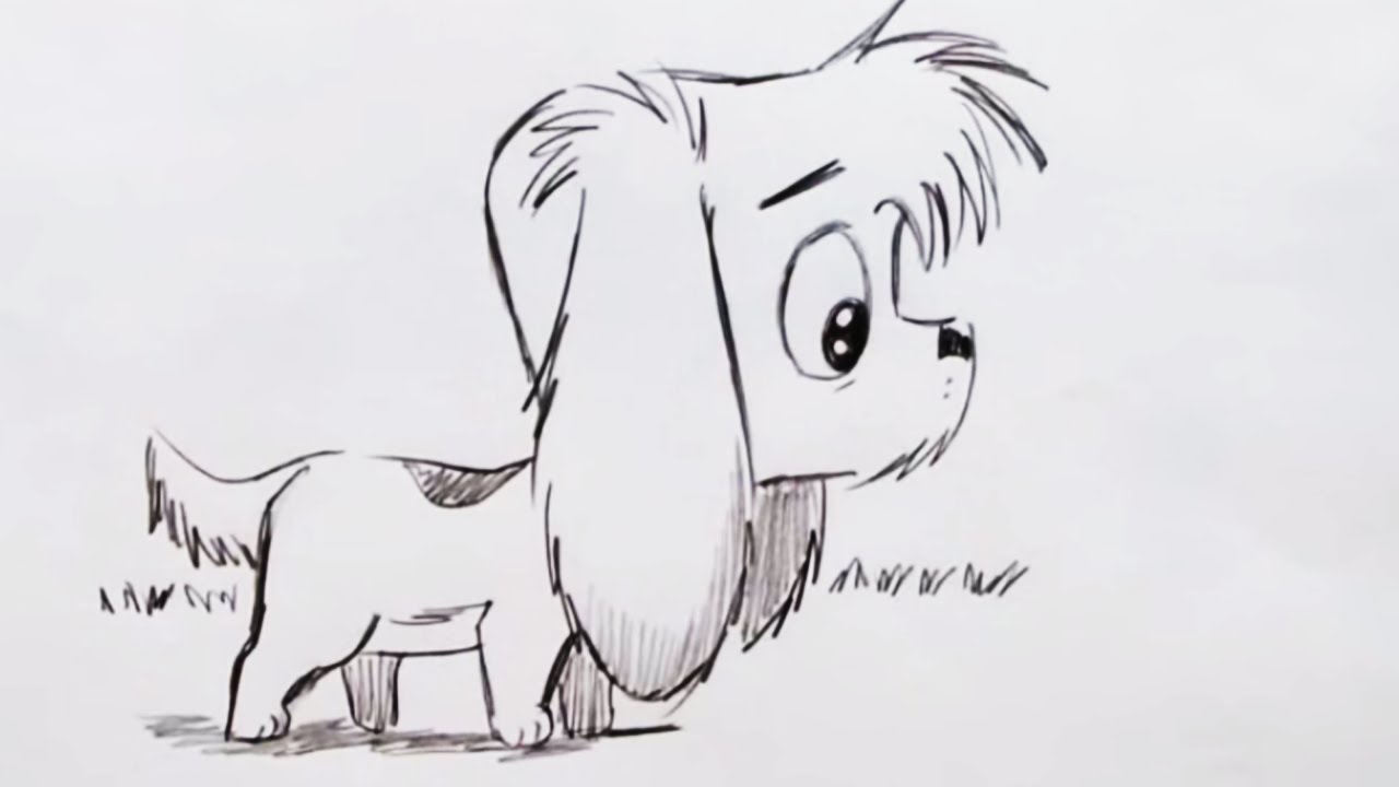 How to Draw a Cute Cartoon Dog (Step by Step) - YouTube