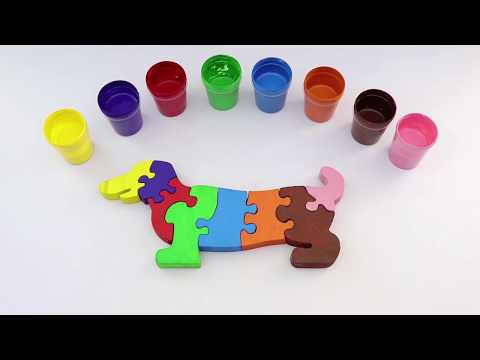 Learning colors with children. Decorate a funny dog/ Учим цвета с детьми смешная собака
