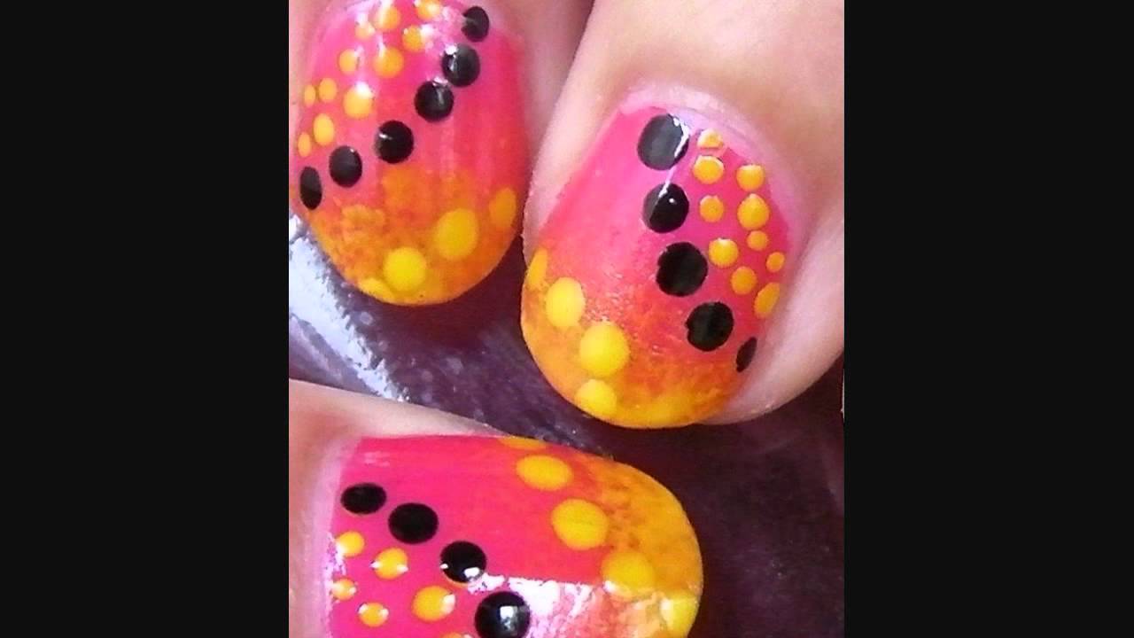 Easy Girly Nails- Easy Nail Design for Short Nails - YouTube