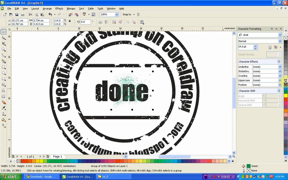 Corel Draw Tutorial creating old stamp - YouTube