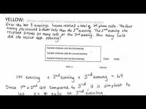 Solving a Word Problem with Three Unknowns Using a Linear Equation ...