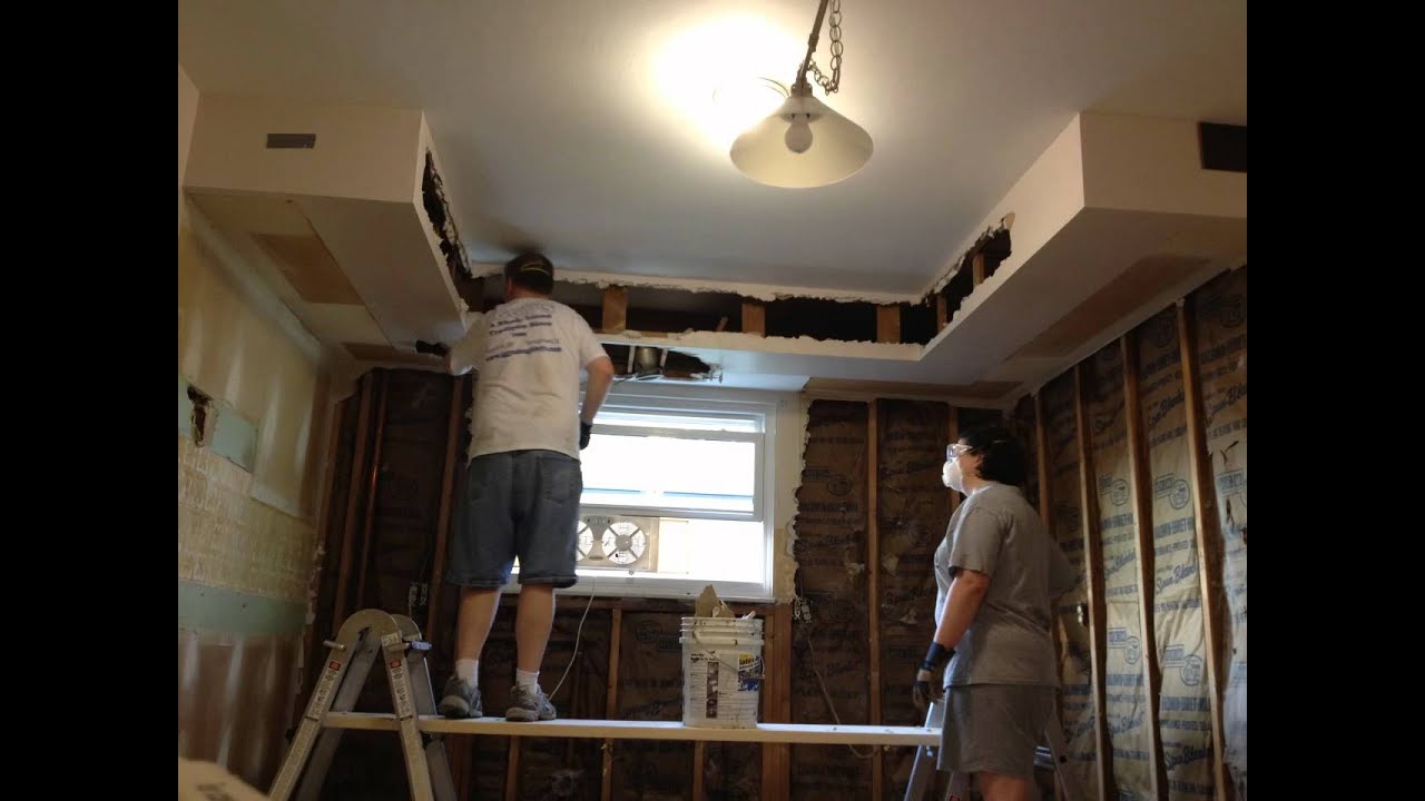 soffit kitchen drywall removal down fur vs blo