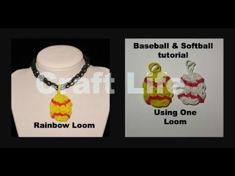 Charm Mini Loom rainbow Rainbow Softball charm cross Baseball Tennis loom  Tutorial One ~ Loom