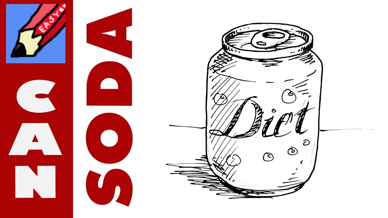 How to draw a soda can Real Easy YouTube