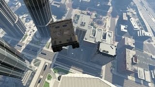 #19【GTA5リクエスト編】耐久力最強パトカーをビルから落とすと爆発するのか!!