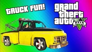 GTA 5 Online Funny Moments Gameplay - Tow Truck, Under Map Glitch, Terroriser Arnold Schwarzenegger