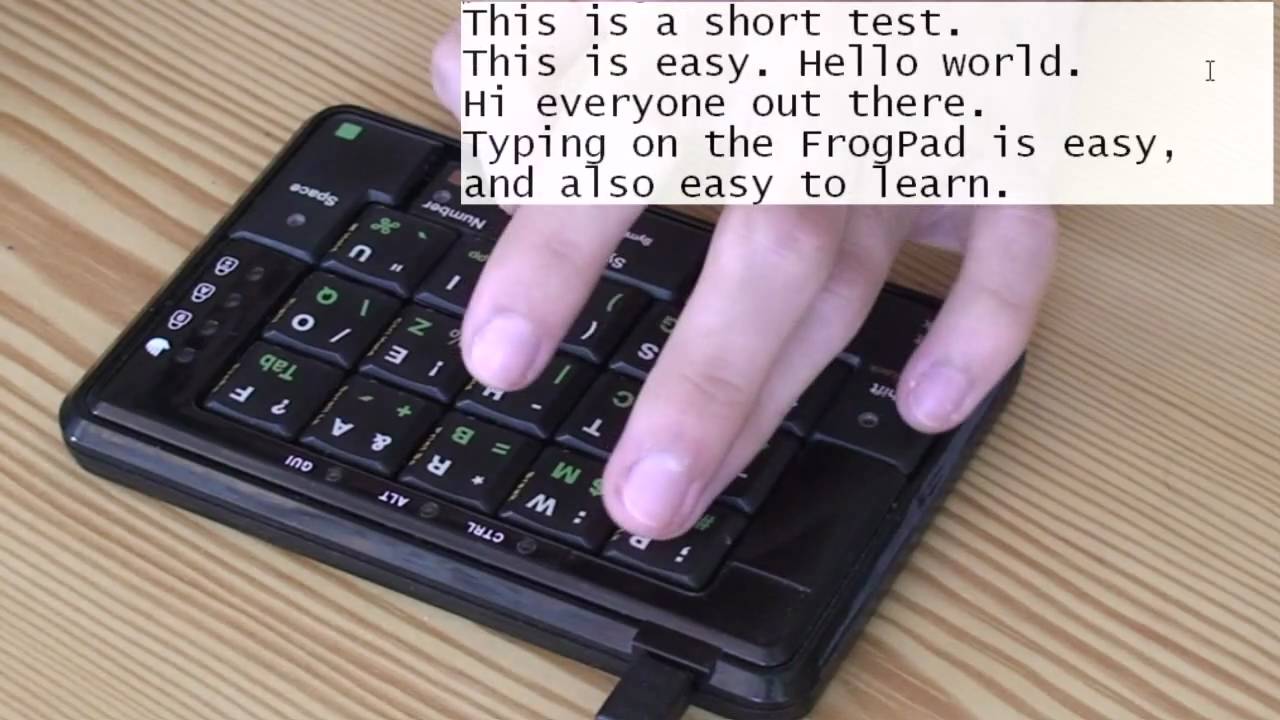 FrogPad - One-handed keyboard - Overview and demonstration - YouTube