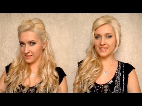 Half up half down hairstyles for long hair with curls wed