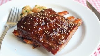 Root Beer Ribs Recipe - Spicy Lamb Ribs Glazed with Root Beer and Sesame