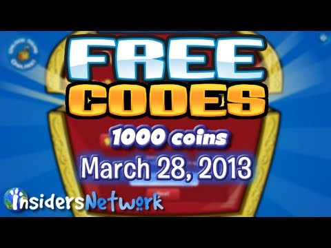 Club Penguin Codes: March 28, 2013 - 1000 Coins, Club Penguin Codes -