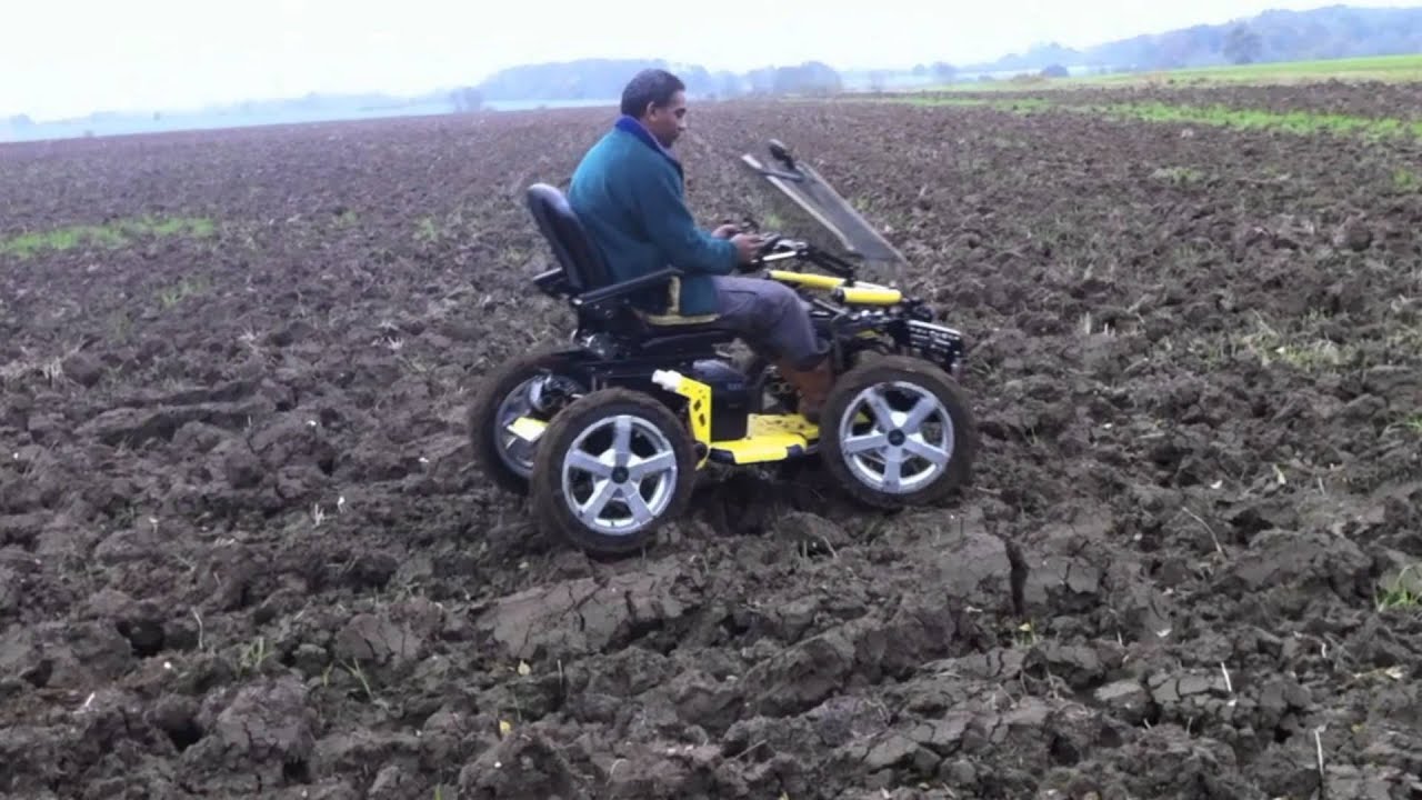 Terrain Hopper: Mobility Scooter Tackles Furrowed Field, All Terrain