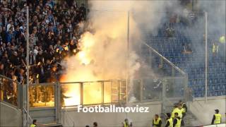 Hansa Fans präsentieren MSV-Fahne 27.09.2013 (MSV Duisburg vs. FC Hansa Rostock 2:0)