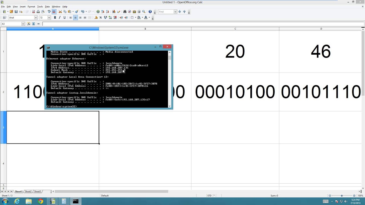 CONVERTING IP ADDRESS TO BINARY