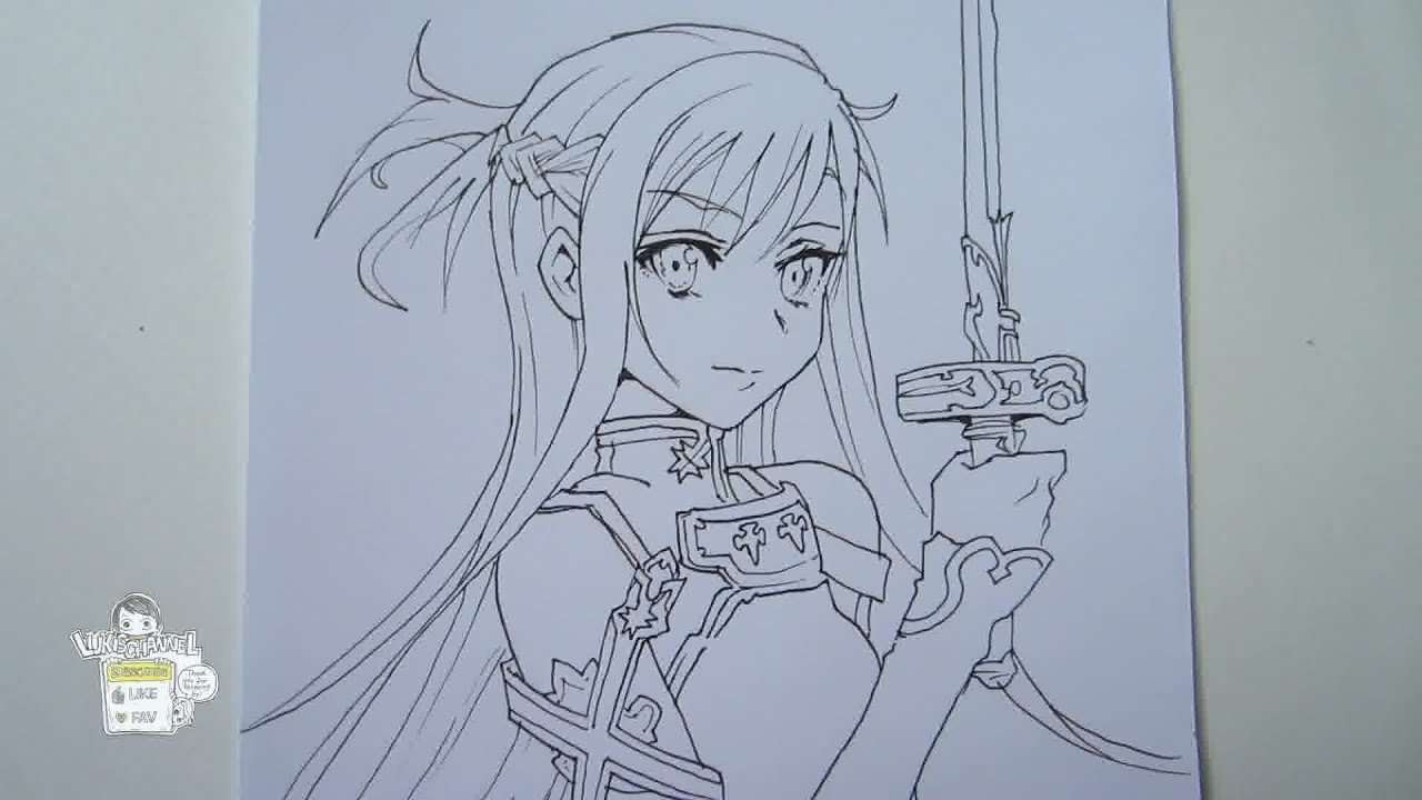How to draw Asuna from Sword Art Online アスナ Part 1 - YouTube