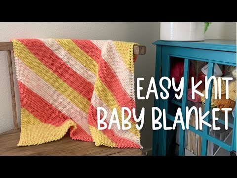 Easy Diagonal Baby Blanket Free Knitting Pattern, NobleKnits Knitting Blog