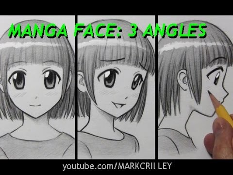 'How to Draw a Manga Face: 3 Different Angles [Female]' on ViewPure