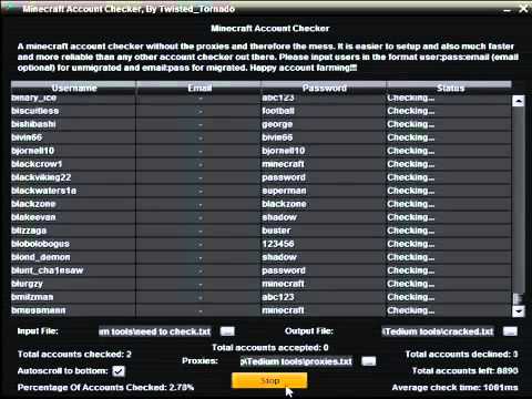 MINECRAFT ACCOUNT CRACKER 1.3.2 (NO SURVEY-UPDATED) - YouTube