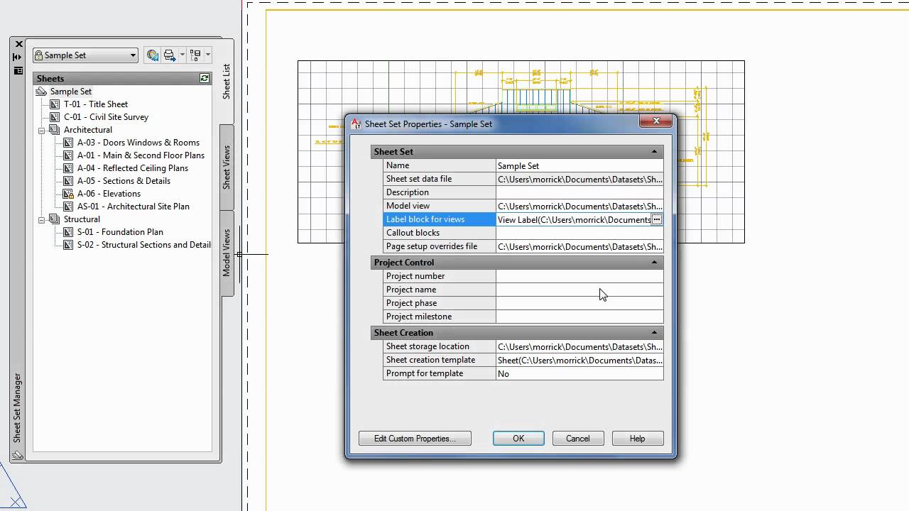 AutoCAD LT and the Sheet Set Manager Place View Labels YouTube