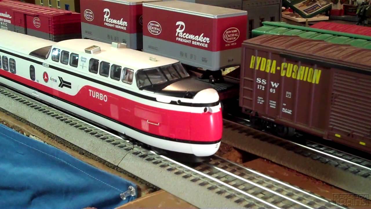Classic Toy Trains reviews MTH's new O gauge Turbotrain - YouTube
