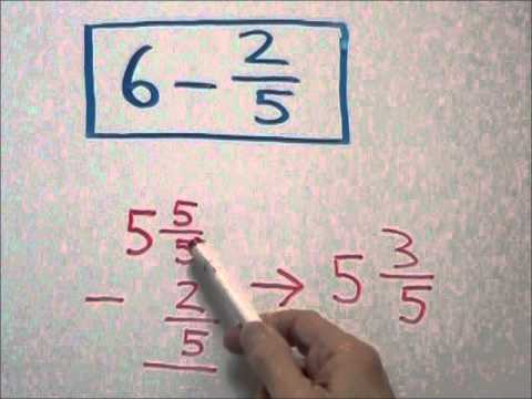 Subtracting a Fraction From a Whole Number - YouTube
