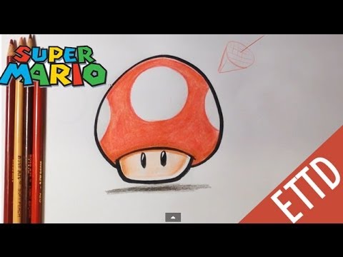 How to Draw Super Mario Bros. Mushroom - Easy Things To Draw - YouTube