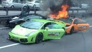 Three Lamborghinis Crashed On The North-South Expressway Near Seremban