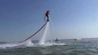 Nenê (Al Gharafa) experimenting the "Fly-Board" in Doha (Qatar)