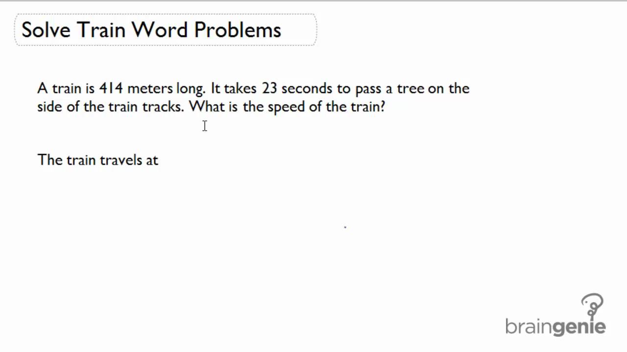 Solve train word problems - YouTube