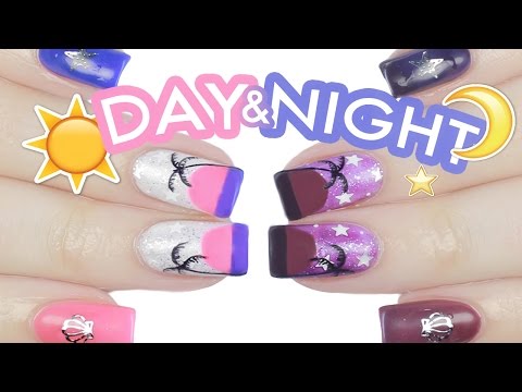 Термо-маникюр с пальмами Day to Night