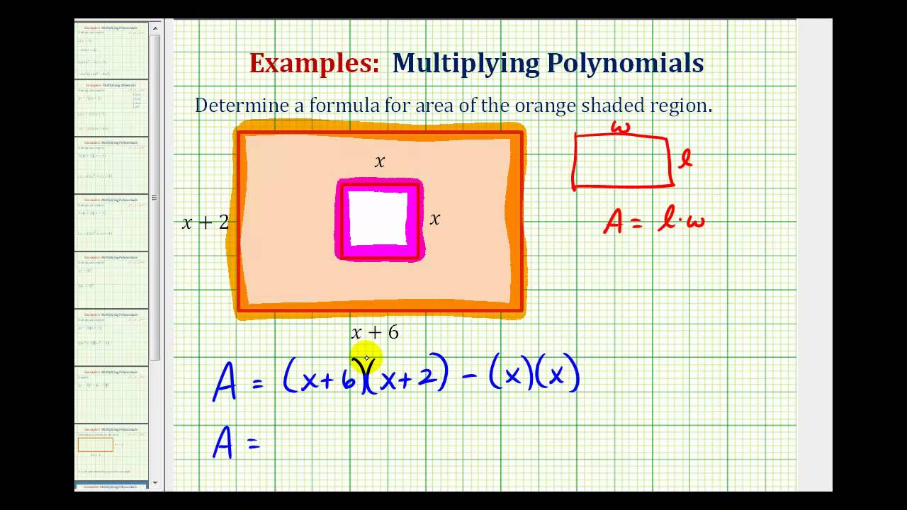 Ex: Determine the Area of a Shaded Region Using a Polynomial - YouTube