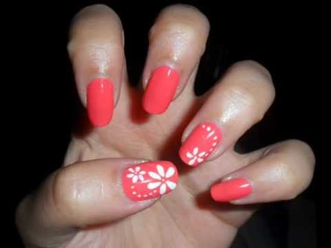 Nail art gel:fiore con tecnica strisciato -