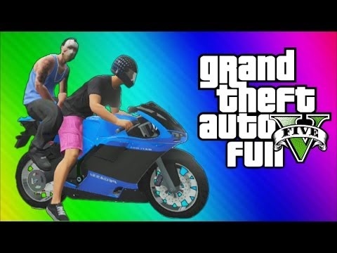 GTA 5 Online Funny Challenge - Backwards Driving w/ Motorcycles & Jet Planes (GTA 5 Funny Moments)