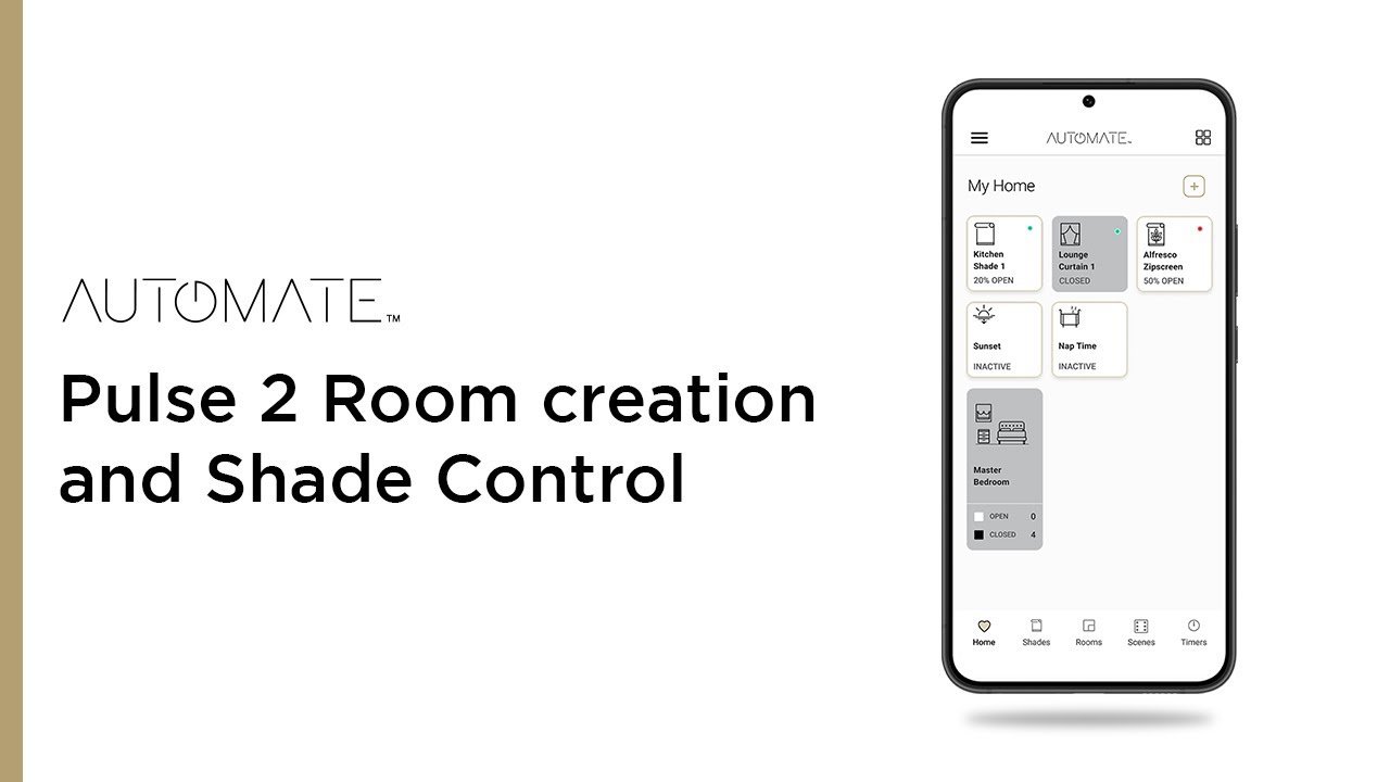 Automate | Pulse 2 Room creation and Shade Control | Instructional Video
