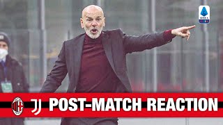Coach Pioli and Kalulu | AC Milan v Juventus | Post-match reactions
