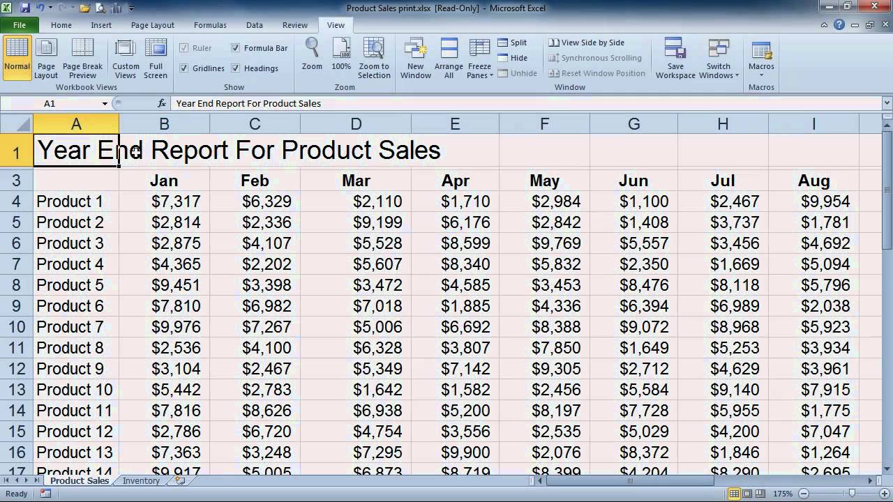 Excel 2010 Locking Columns and Rows YouTube