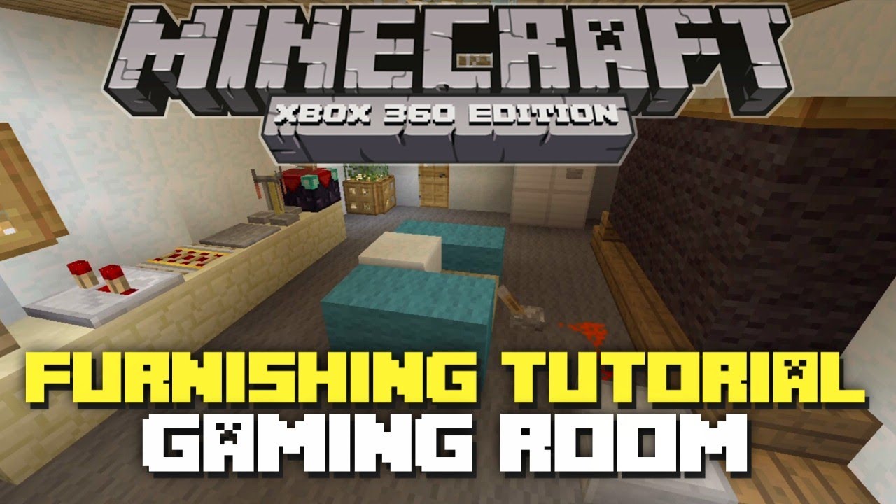 Minecraft Xbox 360: House Furniture Ideas and Tutorial! (Gaming Room ...