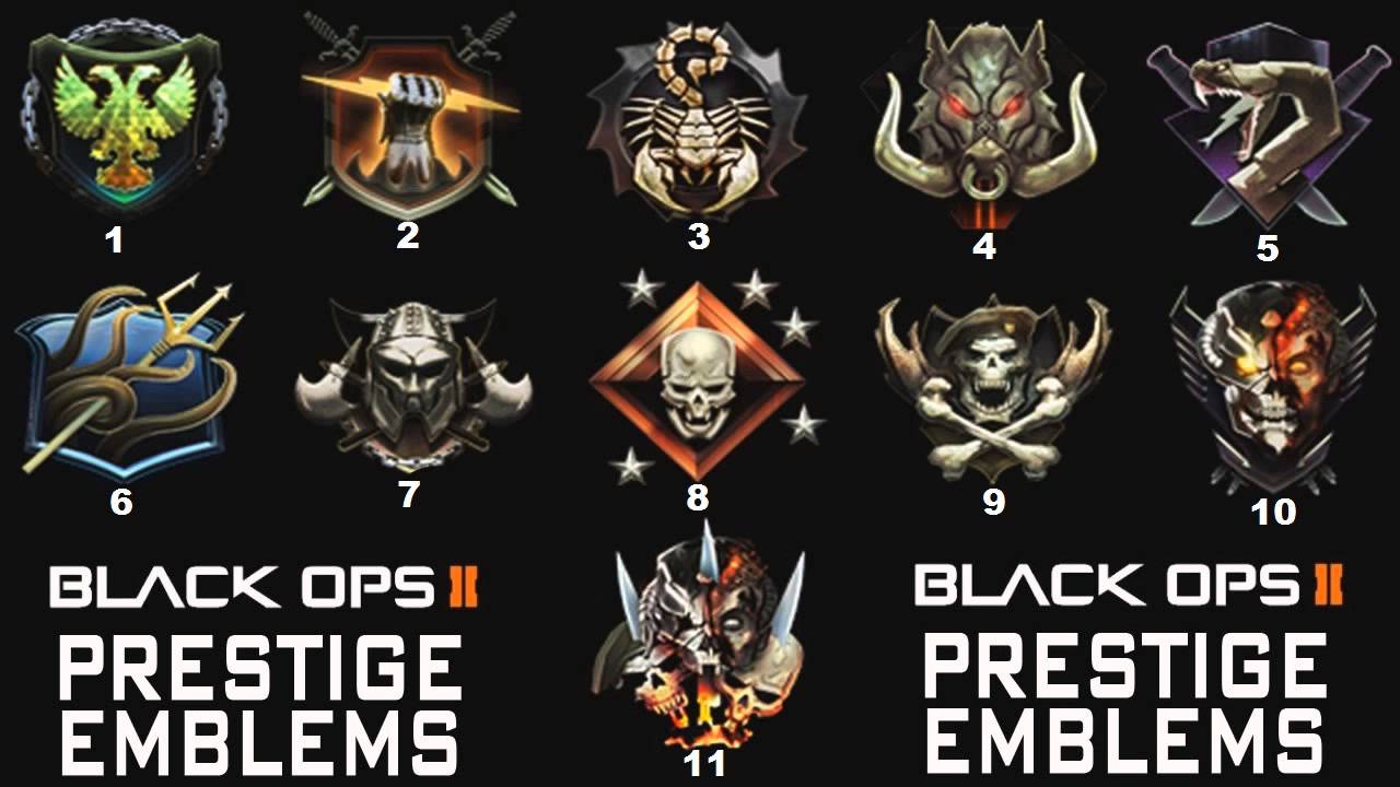 Call of Duty: Black Ops 2 - Prestige Emblems & Prestige Master! 1-10