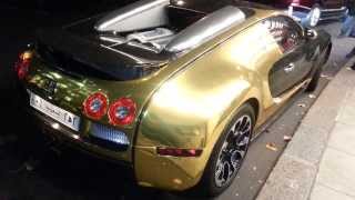 Definition Of Cash Money! Gold Bugatti Goes For A Drive In London