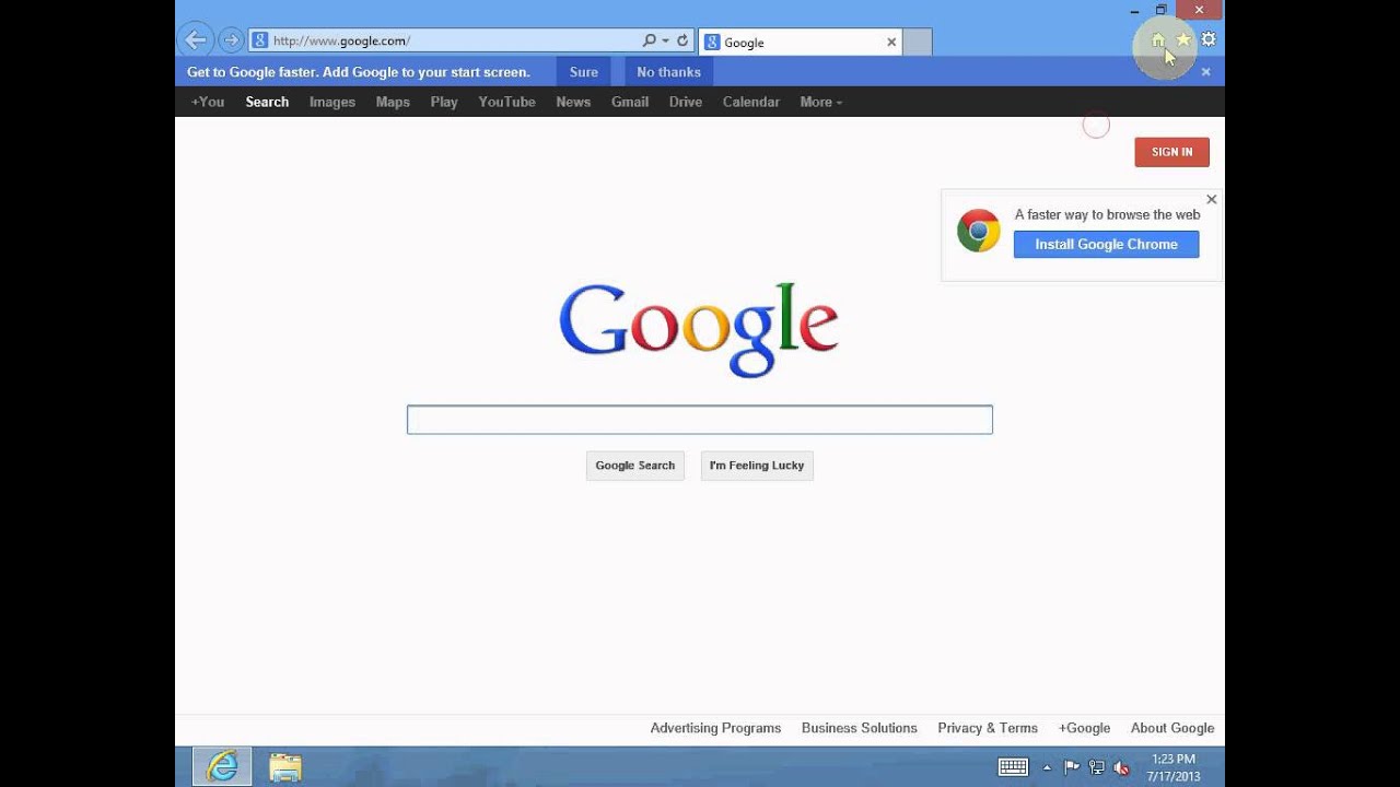 changing to google chrome from internet explorer help
