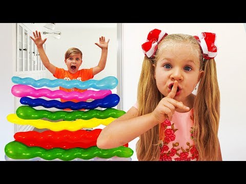 Diana play with Funny Balloons