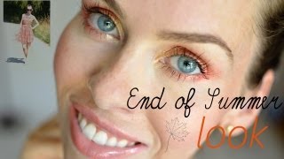 Líčení a účes v teplých přírodních tónech konce léta (jak na drdol růže) / End of summer makeup look